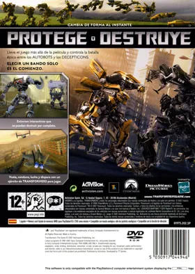 Transformers - The Game box cover back